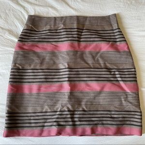 SOLDAnn Taylor loft size 00p xxsp pink brown and black striped work pencil skirt